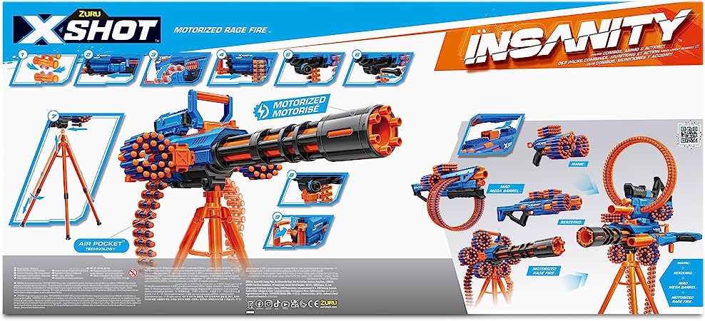 X-Shot Insanity Motorized Gun w/ Tripod - 36605 | play-n-learn.net